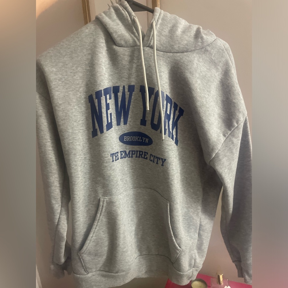 SHEIN Gray New York Hoodie